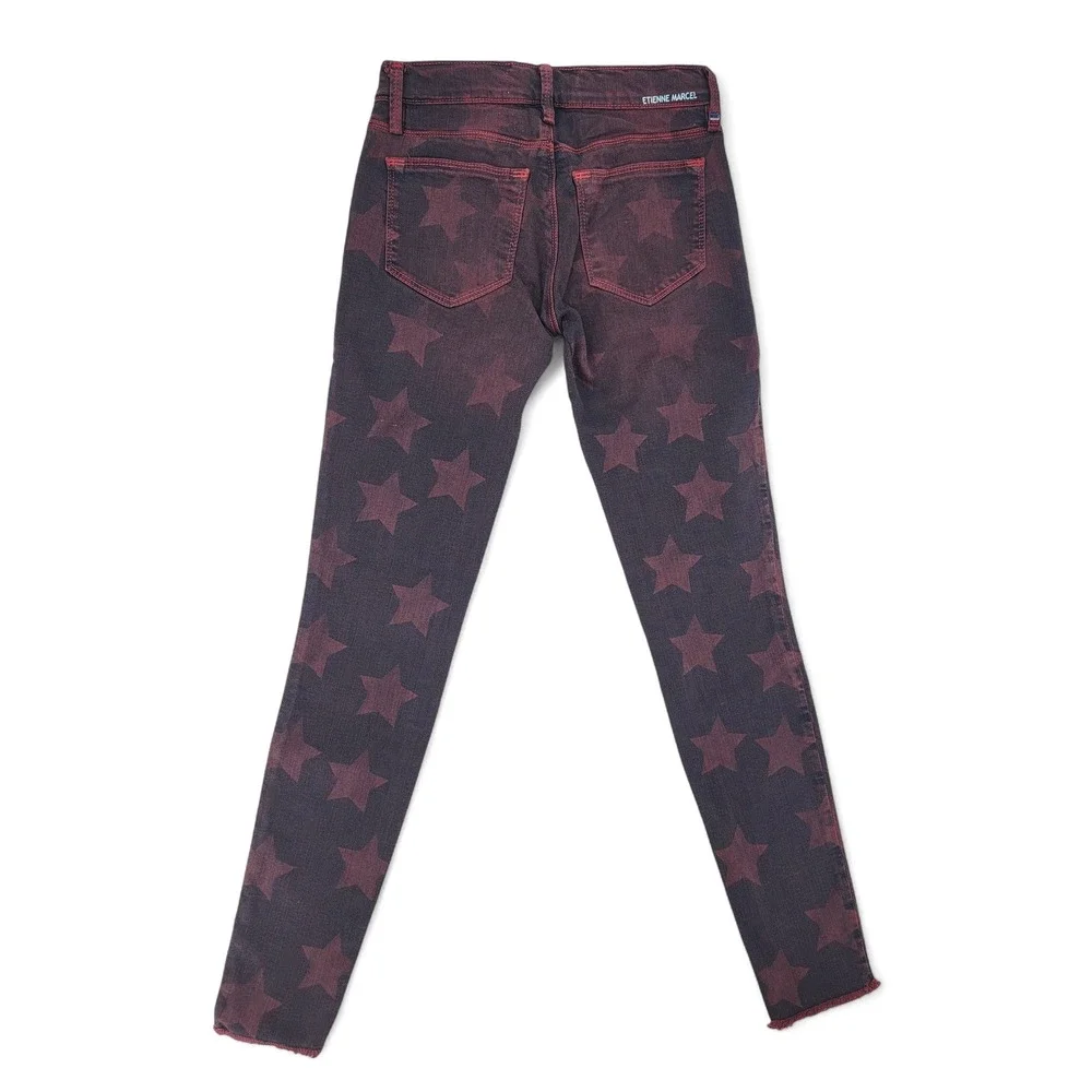 Etienne Marcel Red Star Skinny‎ Jeans Size 24 NWT Stretch Denim Y2K Indie